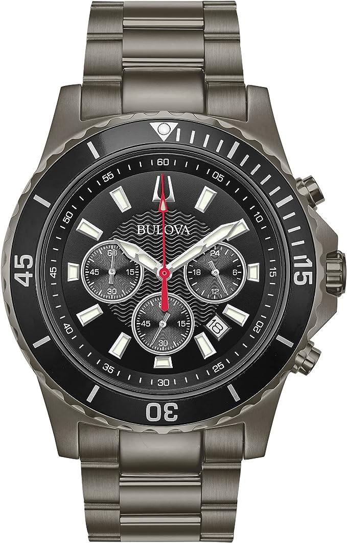 Bulova Men's Classic Sport Stainless Steel 6-Hand Chronograph Quartz ...